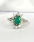 Bague Marguerite Émeraude 0.72 carat & Diamants 0.35 carat "Anna" - Elliade Paris