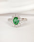 Bague Marguerite Émeraude 0.73 carat & Diamants 0.60 carat "Georgia" - Elliade Paris