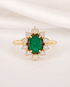 Bague Marguerite Émeraude 0.75 carat & Diamants 0.70 carat 4.16g "Émilia" - Elliade Paris