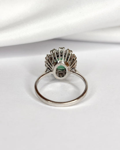 Bague Marguerite Émeraude 0.80 carat &amp; Diamants 0.36 carat "Holly" - Elliade Paris
