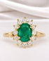 Bague Marguerite Émeraude 0.87 carat & Diamants 0.36 carat "Justine" - Elliade Paris