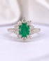 Bague Marguerite Émeraude 0.91 carat & Diamants 0.30 carat "Ophélie" - Elliade Paris