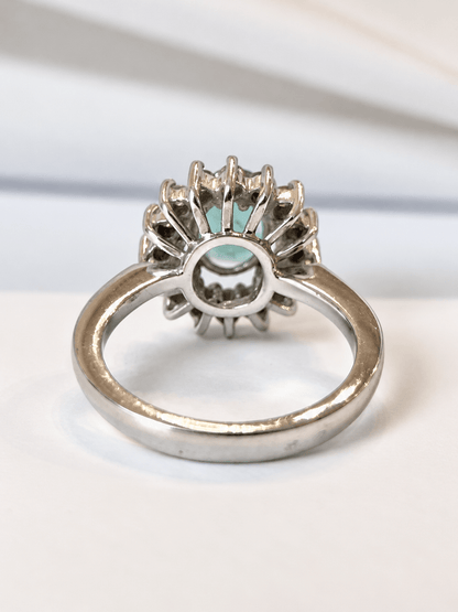 Bague Marguerite Émeraude 1 carat &amp; Diamants 0.32 carat 4,79g "Théa" - Elliade Paris