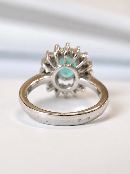 Bague Marguerite Émeraude 1 carat &amp; Diamants 0.32 carat 4,79g "Théa" - Elliade Paris