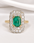 Bague Marguerite Émeraude 1 carat & Diamants 1.32 carat "Félicie" - Elliade Paris