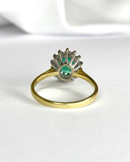 Bague Marguerite Émeraude 1 carat &amp; Diamants "Elina" - Elliade Paris