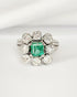 Bague Marguerite Émeraude 1.05 carat & Diamants 1.50 carat "Lisa" - Elliade Paris