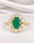 Bague Marguerite Émeraude 1.08 carat & Diamants 0.40 carat "Elina" - Elliade Paris