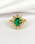Bague Marguerite Émeraude 1.11 carat & Diamants 0.40 carat "Sybille" - Elliade Paris
