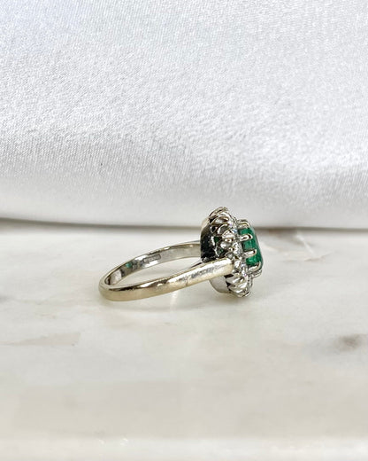 Bague Marguerite Emeraude 1.30 carat &amp; Diamants &quot;Ludivine&quot; - Elliade Paris