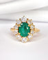 Bague Marguerite Émeraude 1.33 carat, Diamants 0.74 carat & Or 6.25g "Louison" - Elliade Paris