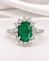 Bague Marguerite Émeraude 1.35 carat & Diamants 0.63 carat 7.1g "Sabine" - Elliade Paris