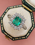 Bague Marguerite Émeraude 1.35 carat & Diamants 0.72 carat 5.01g "Emile" - Elliade Paris