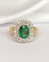 Bague Marguerite Émeraude 1.40 carat & Diamants 0.84 carat "Maia" - Elliade Paris