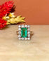 Bague Marguerite Émeraude 1.50 Carat & 14 Diamants "Soléa" - Elliade Paris