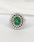Bague Marguerite Émeraude 1.56 carat & Diamants 0.92 carat "Aimée" - Elliade Paris
