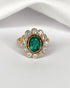Bague Marguerite Émeraude 1.80 carat & Diamants 1.20 carat "Sophie" - Elliade Paris