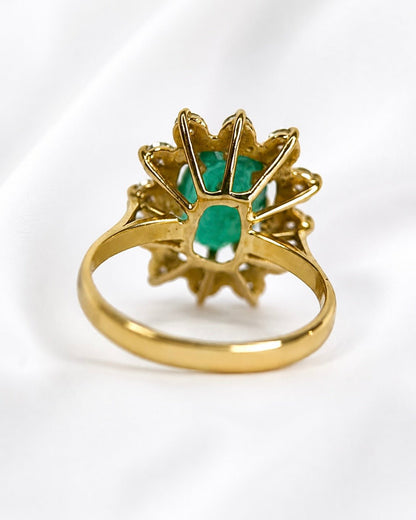 Bague Marguerite Émeraude 2.05 carats &amp; Diamants 0.72 carat 4,71g "Garance" - Elliade Paris
