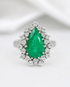 Bague Marguerite Émeraude 2.10 carats & Diamants 0.77 carat 7,89g "Héloïse" - Elliade Paris