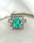 Bague Marguerite Émeraude 2.80 carats & Diamants 0.80 carat "Sixtine" - Elliade Paris