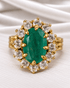 Bague Marguerite Émeraude 2.80 carats & Diamants 9.92g "Corneille" - Elliade Paris