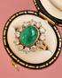Bague Marguerite Émeraude Cabochon 3.15 carats & Diamants 0.84 carat "Aimée" - Elliade Paris