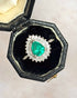Bague Marguerite Émeraude Colombienne 0.86 carat & Diamants 0.36 carat "Mathilda" - Elliade Paris