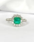 Bague Marguerite Émeraude Colombienne 0.86 carat, Diamants 0.48 carat & Platine 4.82g "Theophanie" - Elliade Paris