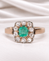 Bague Marguerite Émeraude Colombienne & Diamants "Noémie" - Elliade Paris