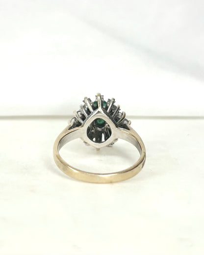 Bague Marguerite Émeraude &amp; Diamants 1.14 carat &quot;Gaïa&quot; - Elliade Paris