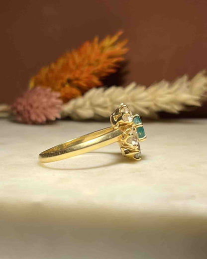 Bague Marguerite Émeraude &amp; Diamants 1.50 carat &quot;Jasna&quot; - Elliade Paris