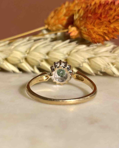 Bague Marguerite émeraude &amp; diamants &quot;Aemma&quot; - Elliade Paris