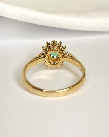 Bague Marguerite Émeraude &amp; Diamants "Agnes" - Elliade Paris