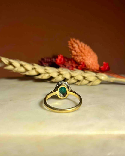 Bague Marguerite Émeraude &amp; Diamants &quot;Alma&quot; - Elliade Paris