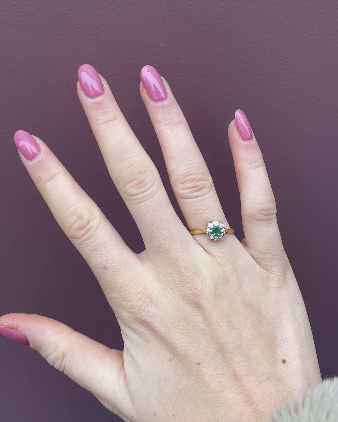 Bague Marguerite Émeraude &amp; Diamants &quot;Amelia&quot; - Elliade Paris
