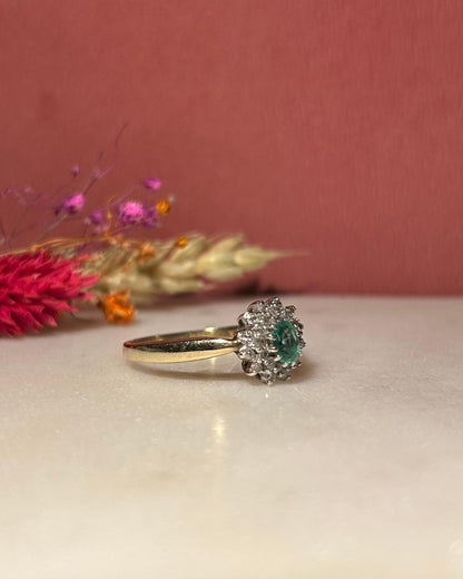 Bague Marguerite Émeraude &amp; Diamants &quot;Camille&quot; - Elliade Paris