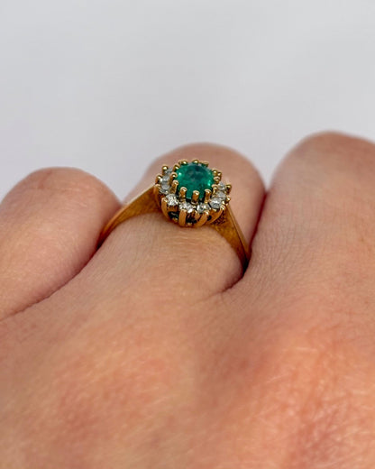 Bague Marguerite Émeraude &amp; Diamants "Christie" - Elliade Paris