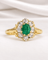 Bague Marguerite Émeraude & Diamants "Claudia" - Elliade Paris