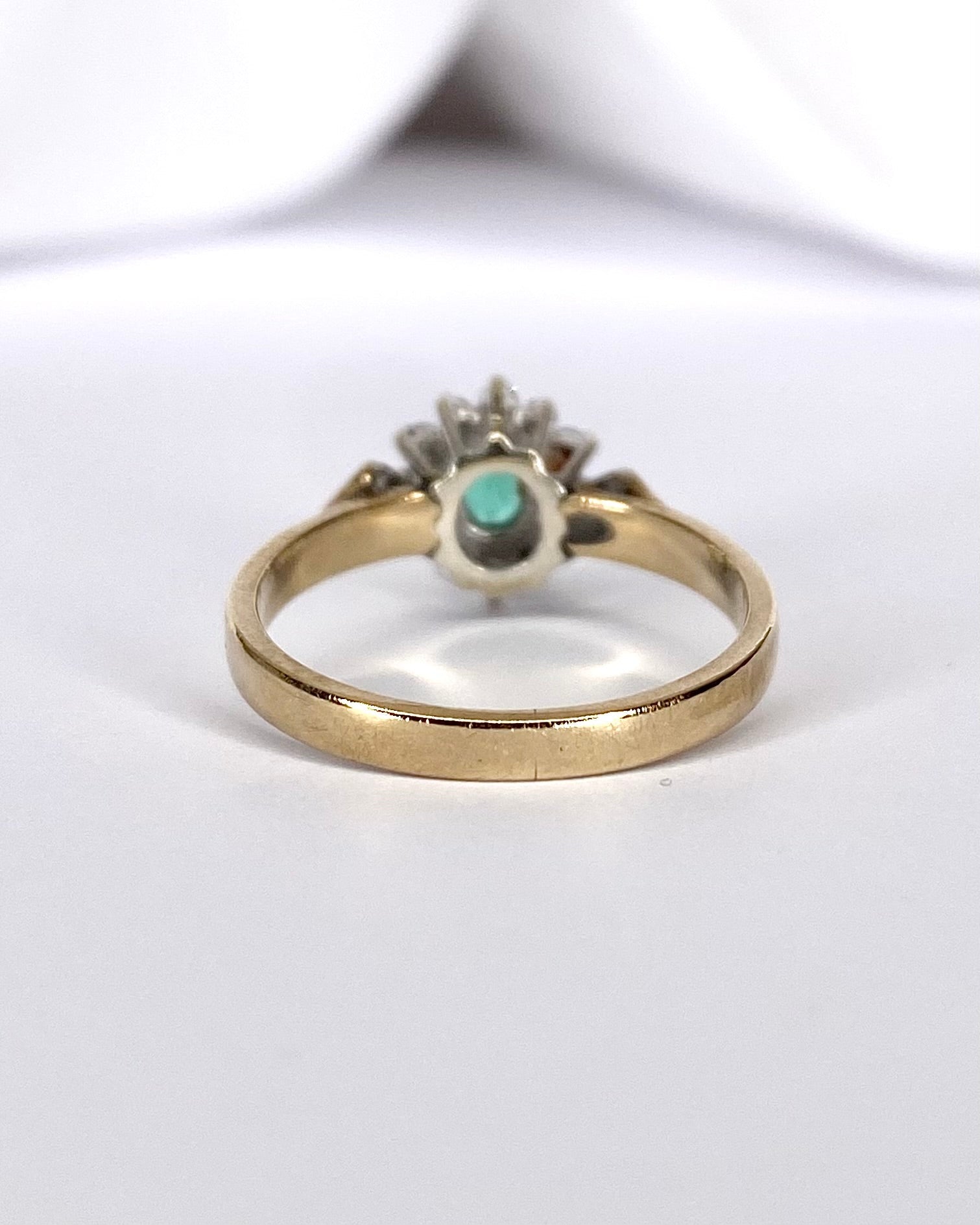 Bague Marguerite Émeraude &amp; Diamants "Déborah" - Elliade Paris