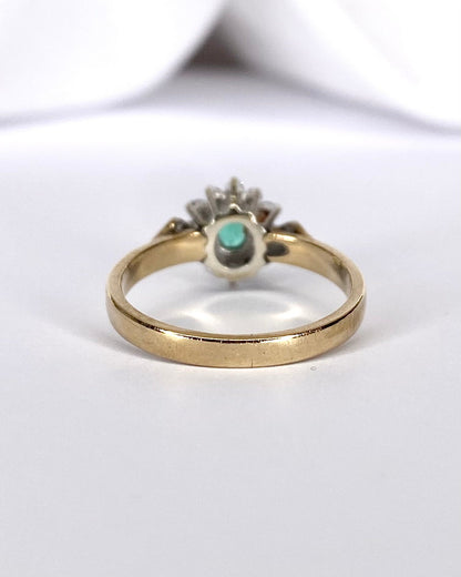 Bague Marguerite Émeraude &amp; Diamants "Déborah" - Elliade Paris