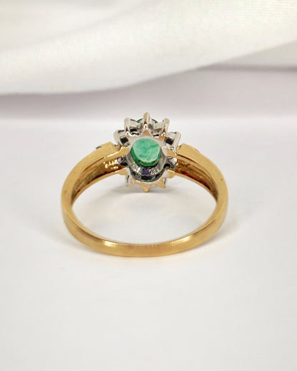 Bague Marguerite Émeraude &amp; Diamants "Donna" - Elliade Paris
