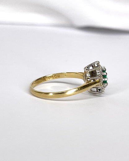 Bague Marguerite Émeraude &amp; Diamants "Florie" - Elliade Paris