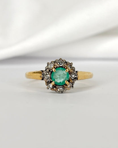 Bague Marguerite Émeraude &amp; Diamants "Garance" - Elliade Paris