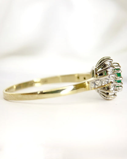 Bague Marguerite Émeraude &amp; Diamants "Jolene" - Elliade Paris