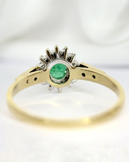 Bague Marguerite Émeraude &amp; Diamants "Jolene" - Elliade Paris