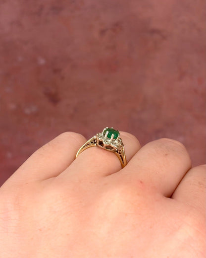 Bague Marguerite Émeraude &amp; Diamants "Laura" - Elliade Paris