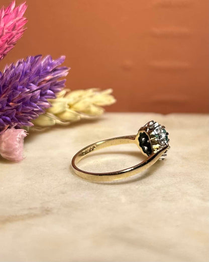 Bague Marguerite Émeraude &amp; Diamants &quot;Lua&quot; - Elliade Paris