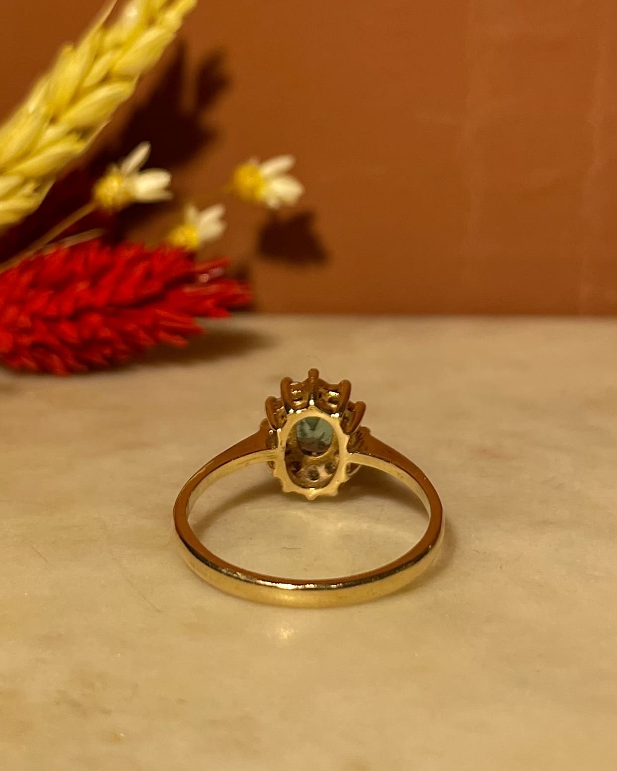 Bague Marguerite Emeraude &amp; Diamants "Luz" - Elliade Paris