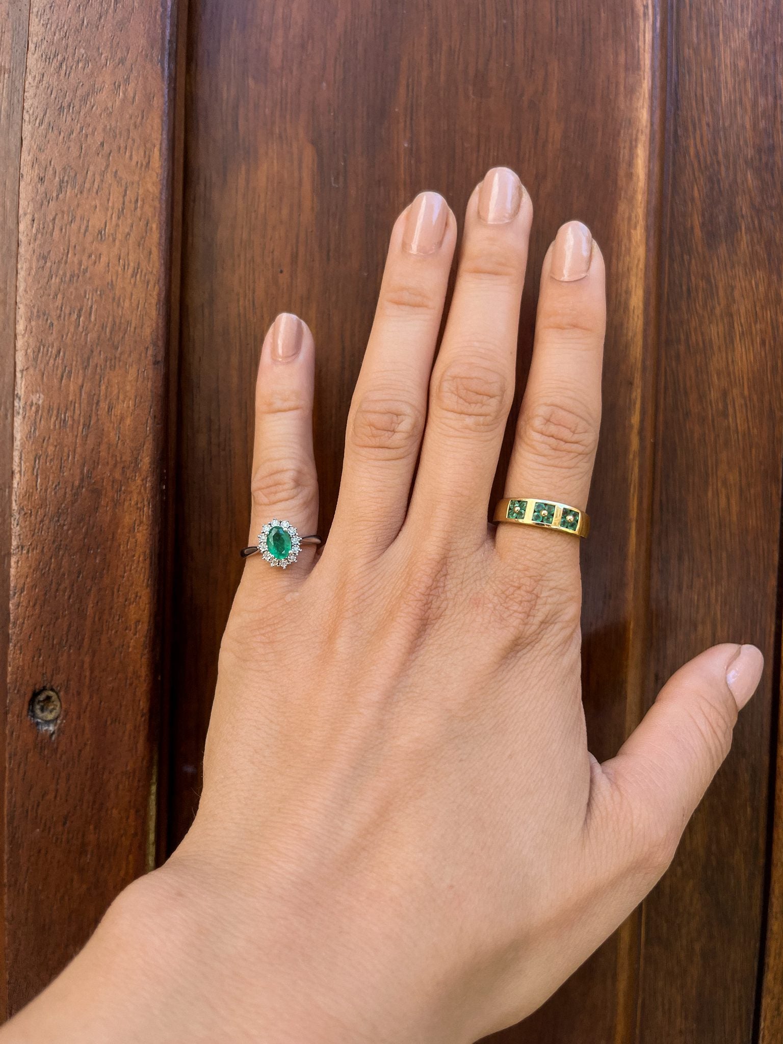 Bague Marguerite émeraude &amp; diamants "Nella" - Elliade Paris