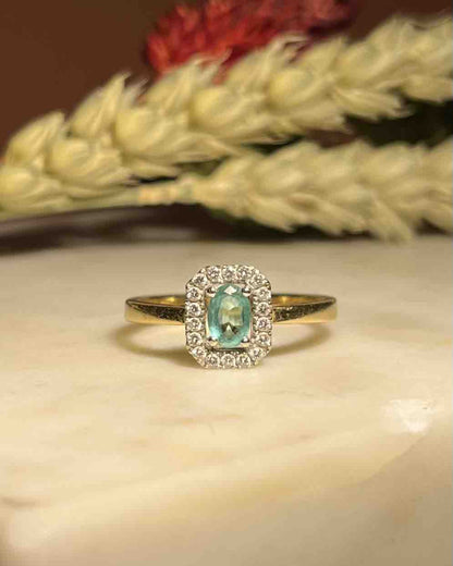 Bague Marguerite Émeraude et Diamants &quot;Selena&quot; - Elliade Paris